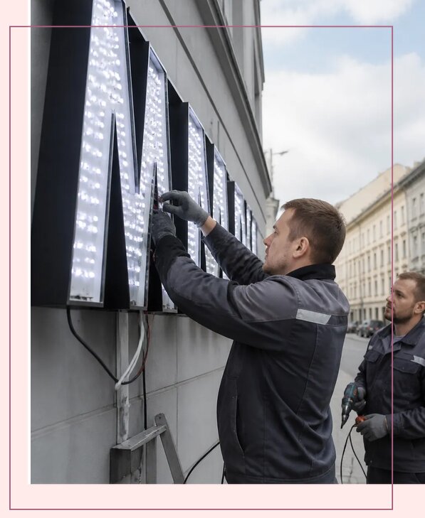 Изготовление и монтаж светодиодных LED вывесок в Сосногорске
