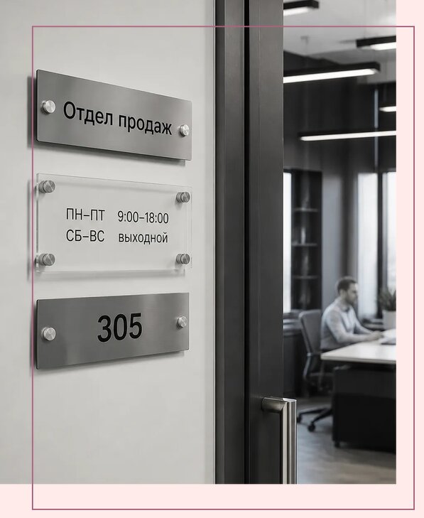 Офисные таблички на дверь в Сосногорске по цене от 5055 р. | Аванза-Сно